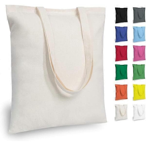 Økonomisk Hvit Bomullsveske, Lett Medium Størrelse Gjenbrukbar Handlepose