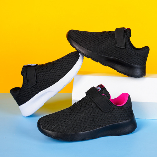 Trendikkäät ja viileät matalavartiset lenkkarit pojille, hengittävät ja kevyet liukuesteelliset lenkkarit ulkoiluun, juoksuun ja vaellukseen, kaikkiin vuodenaikoihin Black pink 32