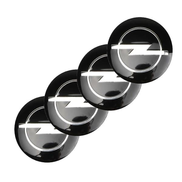 4 stk. 60mm Sorte Opel Bil Hjul Centerkapsler Navkapsler