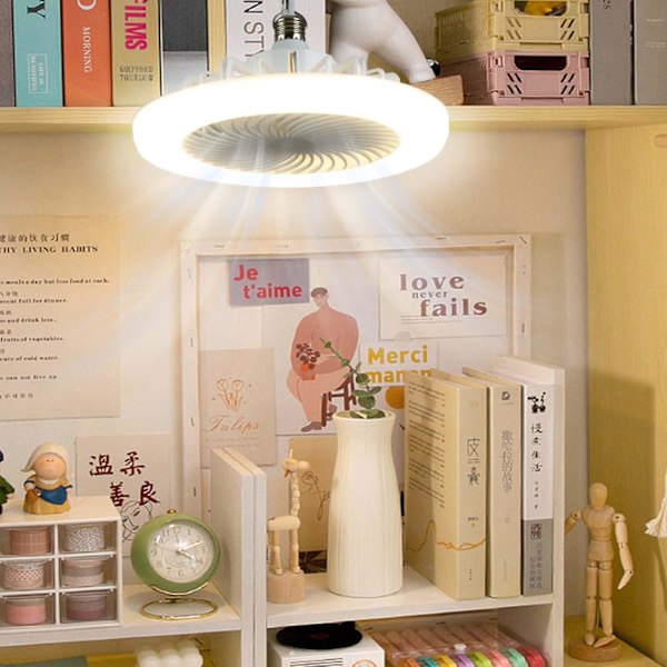 Takfläkt med Ljus Inbyggt Låg Profil Fläktlampa Taklampa med Fläkt Dold Elektrisk Fläkt Delier med Fjärrkontroll Intelligent Styrning