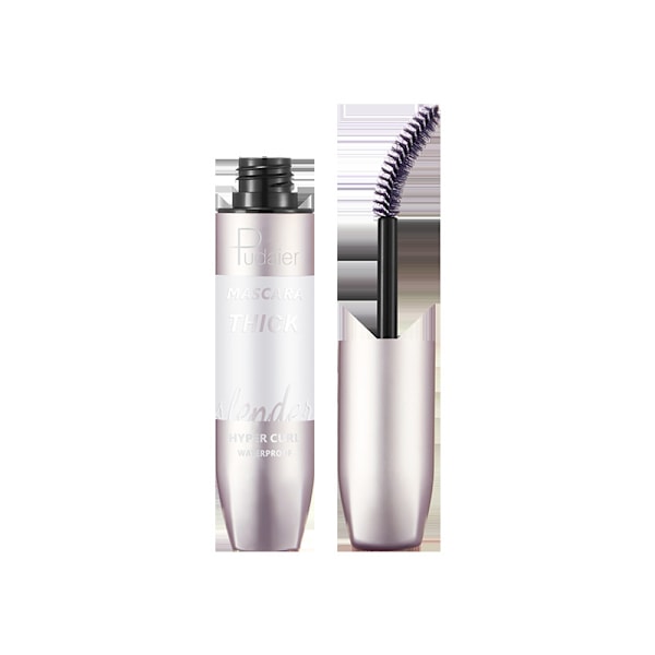 Pudaier tjock böjande mascara vattentät långvarig kladdfri naturlig silikonborste 4D mascara Brown 8g