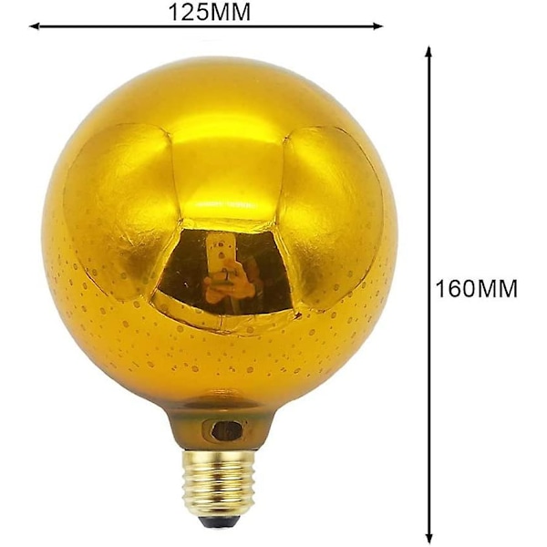 Edison Pære Klassisk 3D Fyrværkeri LED Lyskilde 220/240v E27 Dekorativ Pære G125 Guld [Energiklasse A+]