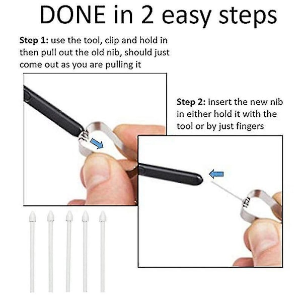 5 stk. Stylus Efterfyldning Udskiftning Stylus Touch Pen Spids Substitte Nib Galaxy Note20/note10/tab S6/tab S