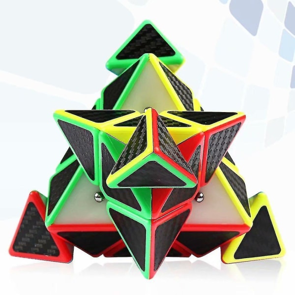 Pyraminx 3x3 Speed Cube Kolfiberdekal Magic Cube Pusselleksaker för barn