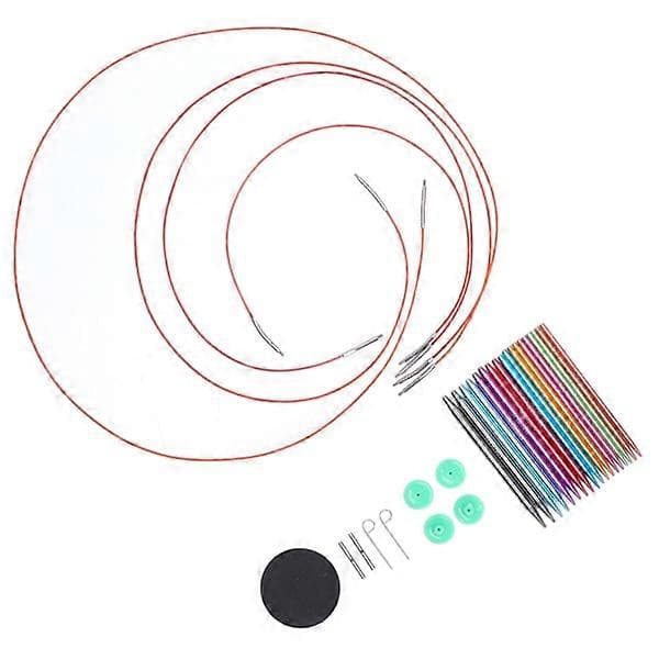 Rundstickor Set 9 Storlekar Hållbart Aluminium Ergonomisk Design Stickor Set för Tröjstickning DIY
