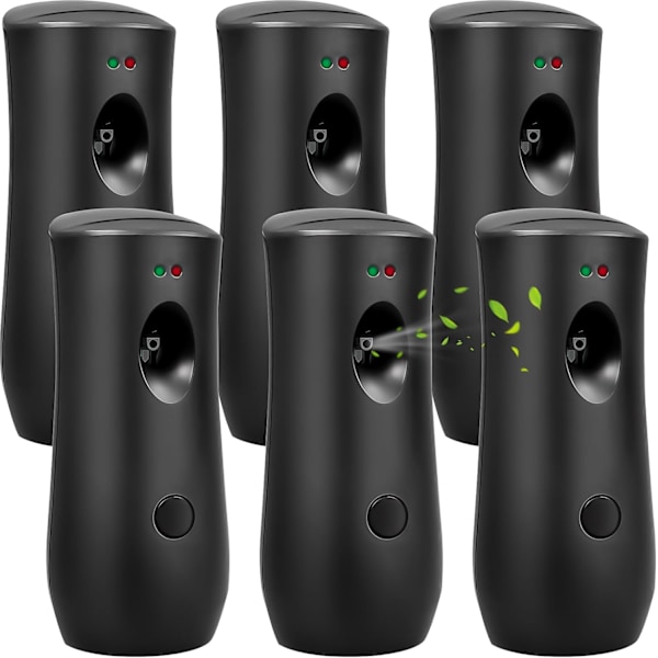 6-pakning med automatiske duftdiffusere – aerosoldispensere for 300 ml påfyll.
