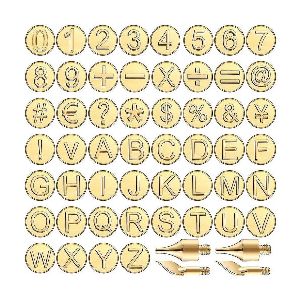 56 stykker vedfyringsspiss Bokstav vedfyringsspisssett inkludert alfabetnummer for trehåndverk