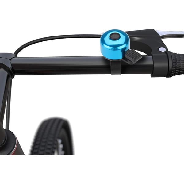 Blå cykelklocka i aluminium