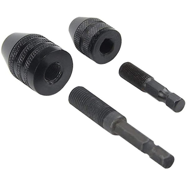 4 st Borrchuck Snabbväxlingsadapter Mini 3-käkars Borrchuck Skruvmejsel Adapter Elektrisk Borr Con