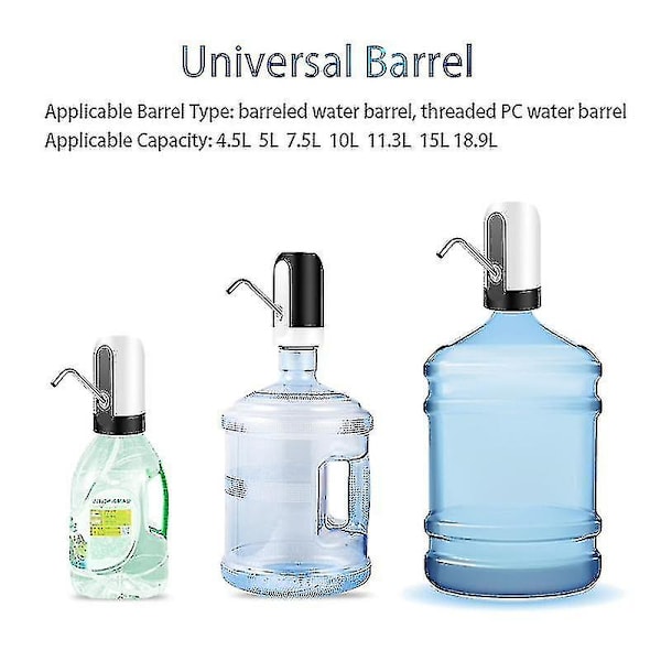 Vattenflaskepumps USB-laddning Automatisk Elektrisk Vattenutdelare Pumpflaska Vattenpump Automatisk Brytare Dryckesutdelare