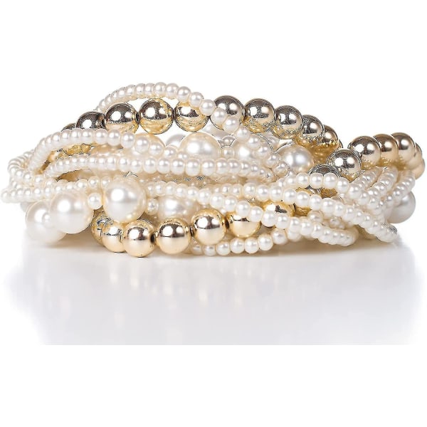 Vintage pärlhalsband Faux Pearl Necklace Flapper Beads Cluster Långt halsband för Gatsby 1920-tal Accessoarer för kvinnor