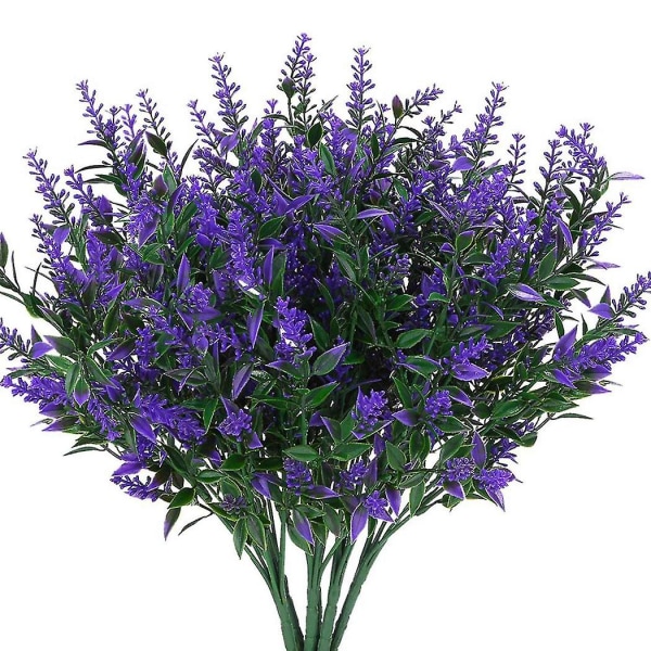 24 buntar konstgjorda lavendel falska blommor för trädgårdsinredning-lila