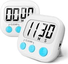 2-pack digitala kökstimer, perfekt för matlagning, stor digital display, högt larm, med magnetisk baksida.