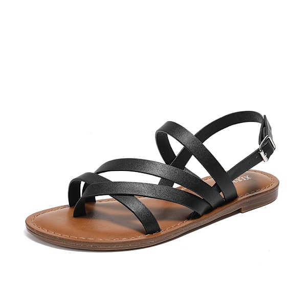 Kvinders afslappede rem-sandal Black 37