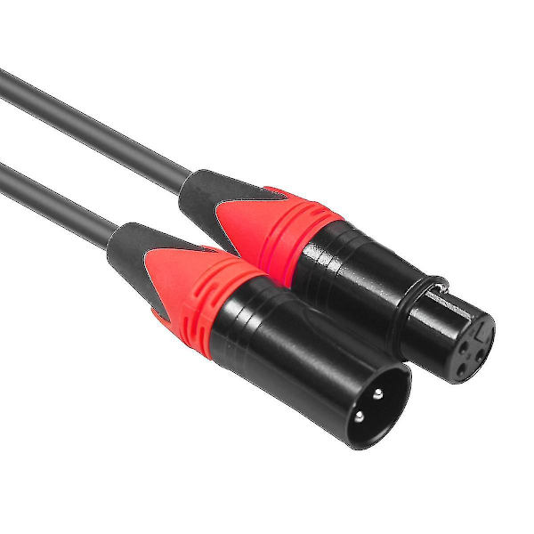 XLR-kabel hann til hunn lydsignalkabel balansert XLR Karon mikrofon 3-pin XLR-kabel 10 fot rød