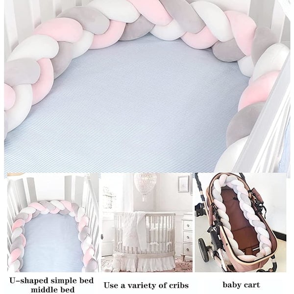 Allt-i-ett spjälsängsskydd, nyfödd bomullsdyna, perfekt resesäng, baby söt sammetsdyna, beige, 2 månader