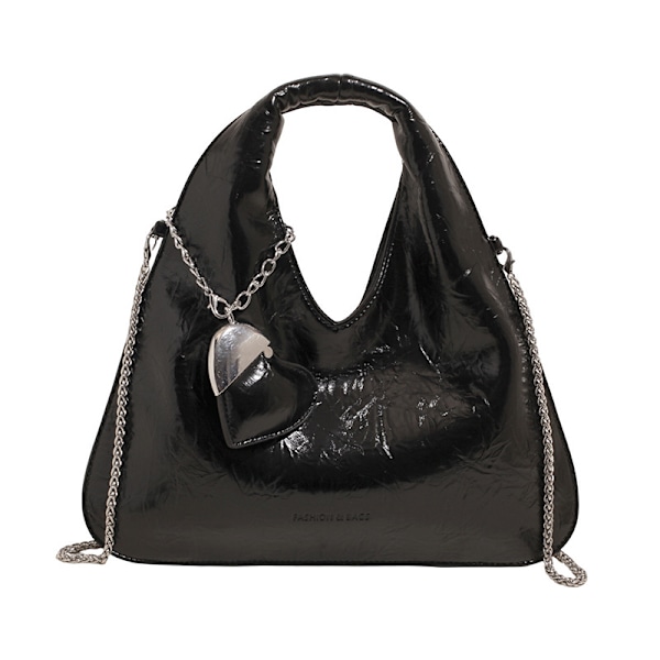 Nischdesign damväska ny stil exklusiv atmosfär mångsidig handväska unik specialformad axelremsväska Black