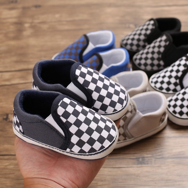 Afslappet behagelige slip-on sneakers til baby drenge, lette skridsikre gåsko til indendørs og udendørs, forår og efterår Black Inner length 13CM