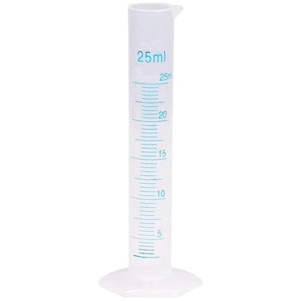 Mätcylinder, graderat rörverktyg i plast för lab (25 ml) (haoyi)