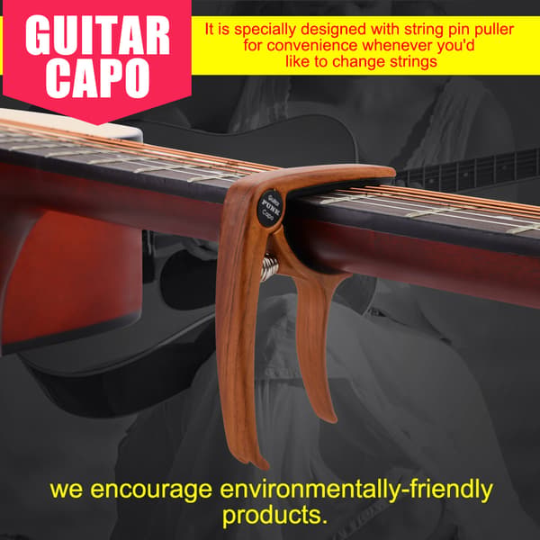 Zinklegering Gitarr Capo för Akustiska och Elgitarrer med Strängstiftverktyg (#3)
