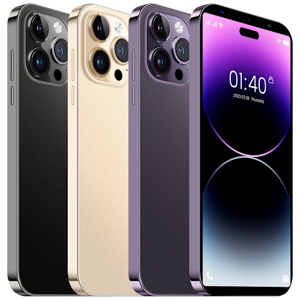 Ny i14 mini gränsöverskridande 5,5-tums 16+512 smart island smartphone-skärm black