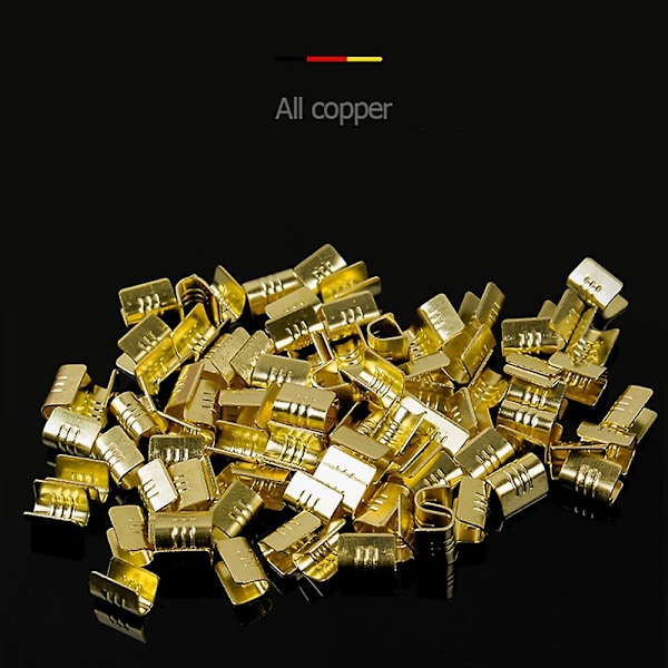 600 stk U-formet kobberringterminaler Ikke-isolerte kabeltråd Spade Butt Connector Kit 454a/454b/4