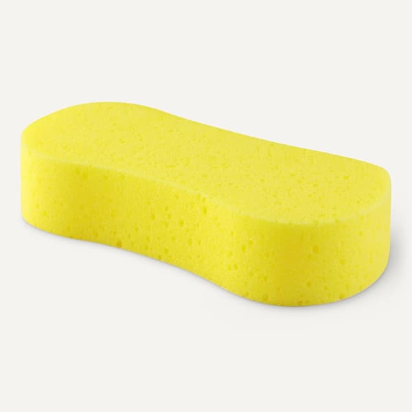 Amazon Basic 3-pack extra stora svampar, lämpliga för bilrengöring, tvätt och fönstertorkning, gul.