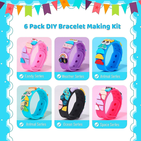 6 Pakke gjør-det-selv-armbånd Mega Pack Perler Smykkesett Og Håndverk Vennskapsarmbånd Leker For Barn Jenter Gutter Tenåringer