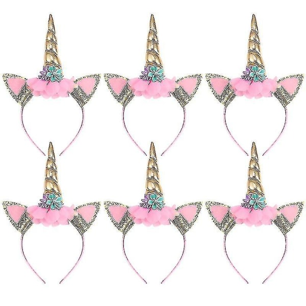 6 stk Unicorn pandebånd Kreativt giftfri mode hovedbeklædning Hårbøjler til piger børn Hk