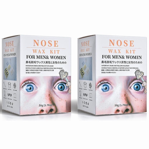 2 stk. 50g Næse- og Ørehårfjernelsesvoks Sæt Smertefrit & Nemt at Fjerne Næsevoks Unisex