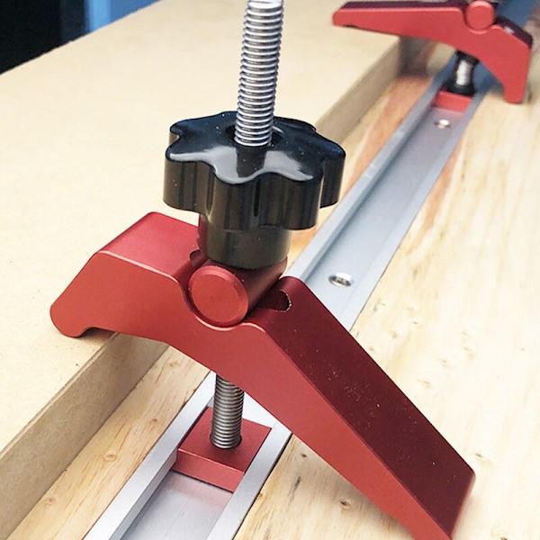 Arbetsbänksblock i ren aluminiumlegering med spårstöd