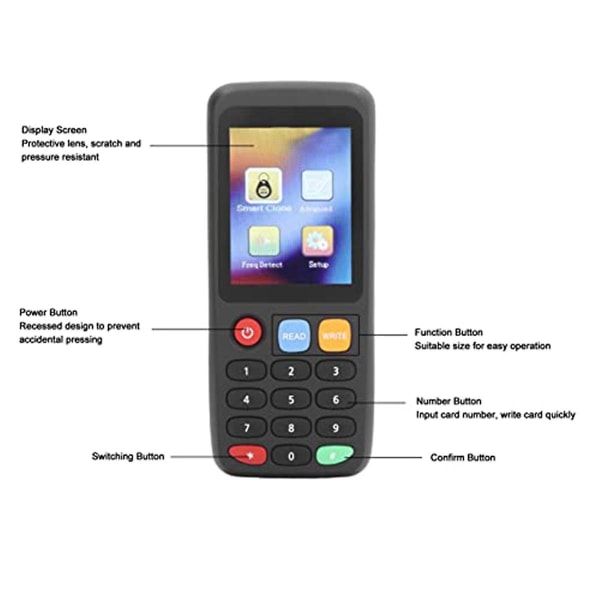 X7 NFC-kortläsare, RFID-kortkopiatorduplicering för IC ID-kort, smartkort RFID-kopiator-ID IC Färgskärm Set 2