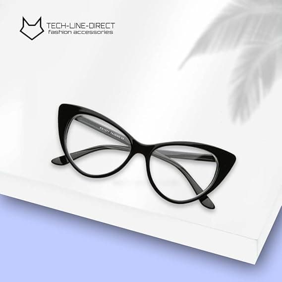 Cat Eye Dame Sort Hot Salg Mode Klare Glas Nerd Geek Briller Retro Stil