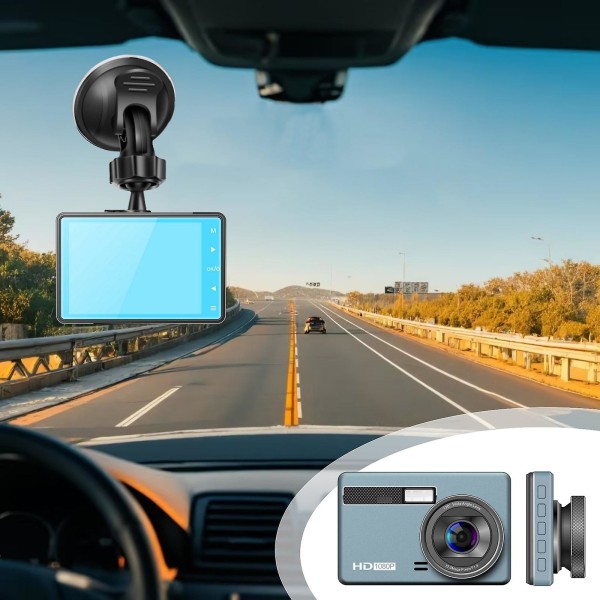 Dash Cam edessä ja takana 3 tuuman 1080p autotallennin Dual Lens Car Recorder HD Dual Video Autonosat