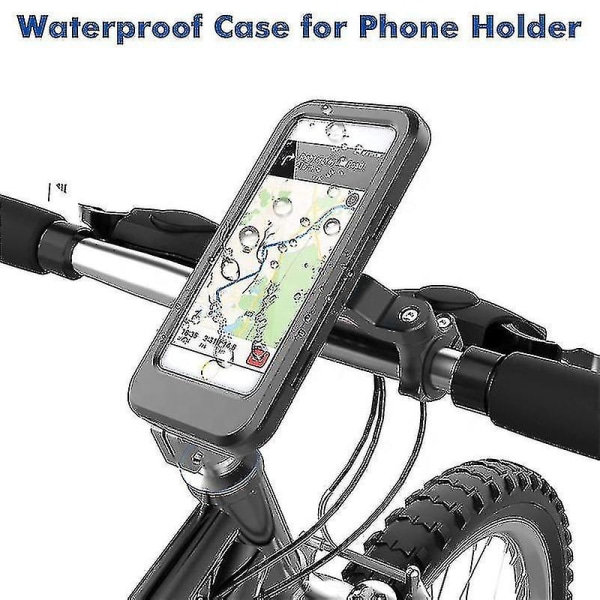Mobiltelefonholder til motorcykel og cykel - Universal Vandtæt Mobiltelefonholder til motorcykel med justerbar berøringsskærm 360 rotation