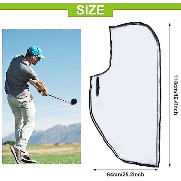Golfbag Regnöverdrag, PVC Trolley Regnöverdrag Regnhuva Vattentät Vindtät Genomskinlig PVC Golfvagn Reseväska Regnhuva Bärbar Golf Regnhuva För