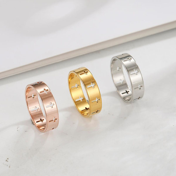 Cooltime Parringar i Rostfritt Stål Silverfärg Övernaturligt Kors Dam & Herr Ring Förlovning Bröllopspresent Mode Smycken