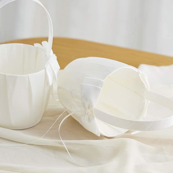 2 st Blommaflickebaskets för Bröllop Söta Rosettdesign Flickebasket, romantisk Rosett Partyblomma
