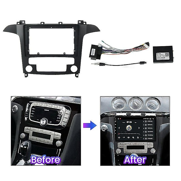 9 Tums 2din Android Bilradio Fascia för Ford S-max S Max 2006 - 2015 Bil Dvd Ram Installera Ljudpanel Instrumentbräda Montering