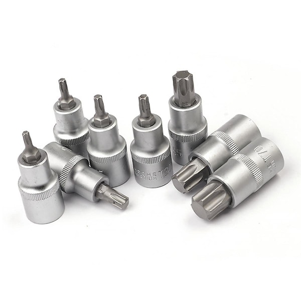 1/2-tums 10-delad T-formad Batch Steam Machine Reparationskrom-Vanadium Stål Hexagonhylsa Auto R