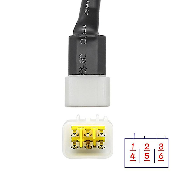 6-nastainen OBD-liitin 16-nastaiseen sovitinkaapeli Moottoripyörän vikakoodin lukulaiteliitäntä Delphille