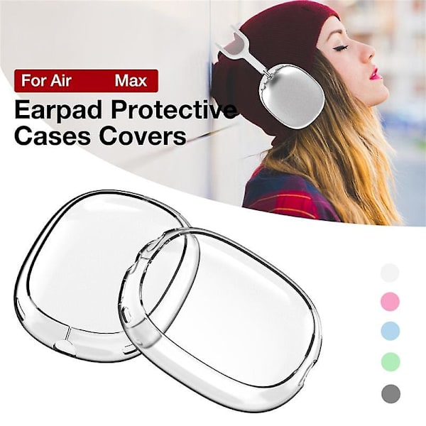 2 stk Bløde Anti-ridse Transparent Cover til Max Tpu Trådløse Stødsikre Hovedtelefoner Etui Sleeve Grøn