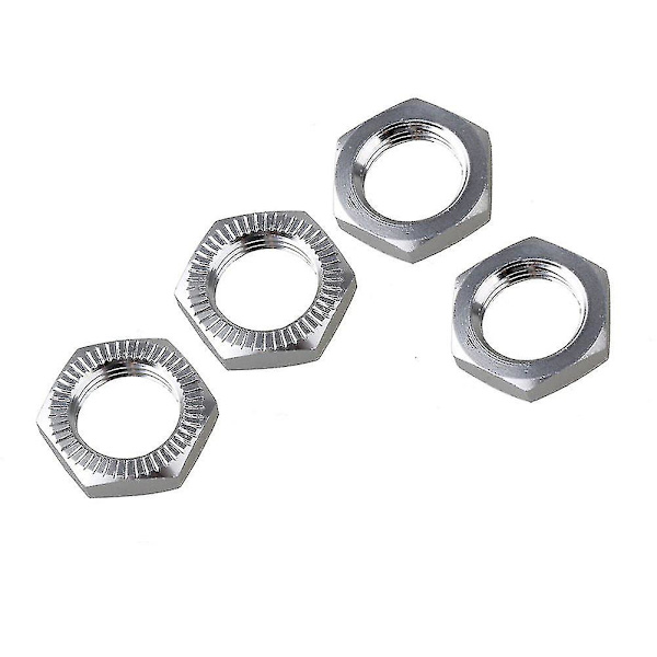 17 mm:n pyörän kuusiokoloisen mutterin suojakansi N10177 RC1:8 -mallin autolle, hopea