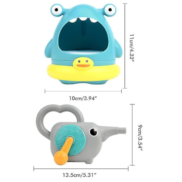 Cartoon Crabshark Skumblåsa, bubbelblåsare leksak för bad,  Barnens glada badtid Haj