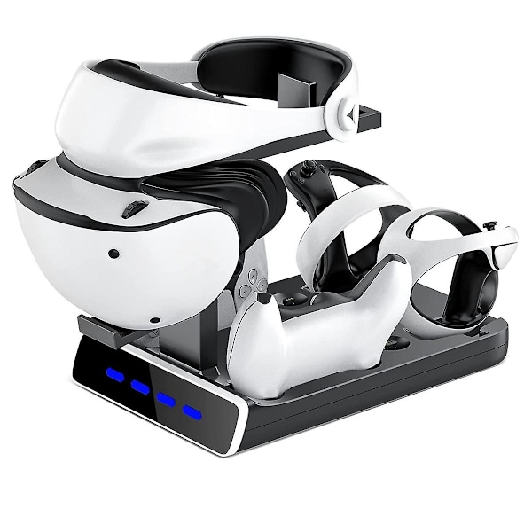 For /ps Vr2 Controller Opladningsdock Med Led Lys, Vr Stativ Opladningsdock Station Med Vr Headset