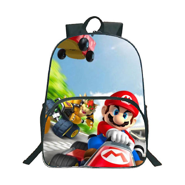 Mario-reppu, lasten koululaukku, Mario-koululaukku, Mario Brothers 3D-tulostettu piirretty koululaukku pojille, alakoululaisille ja yläkoululaisille