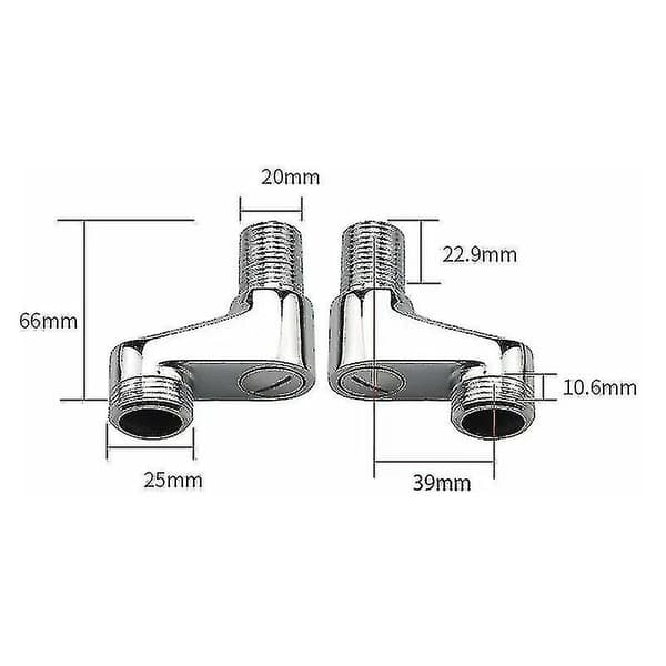 2-pack badkarsblandareadapter, justerbar svängarm, 25 mm, 20 mm, duschblandare, badrumskran, solid brass mixerkran, starlight - Snngv