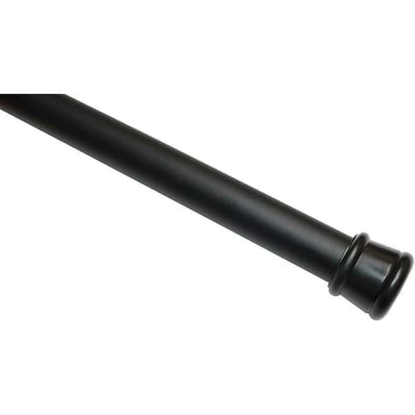 2-delt gardinstangsæt uden boring, 13 mm diameter, mat sort, 60-110 cm. Stål. 60-110