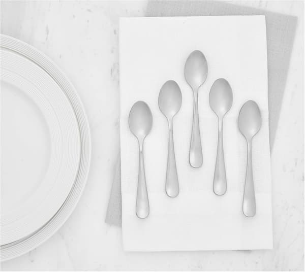 Teskedar i rostfritt stål med rund kant, 17 cm, 12-pack
