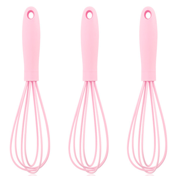 3 stk. piskeris i rustfrit stål og silikone - Pink